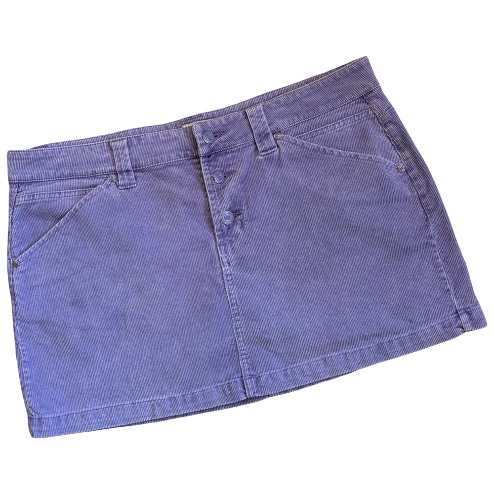 Y2K Vintage Purple Corduroy Mini Skirt Low Rise No Boundaries